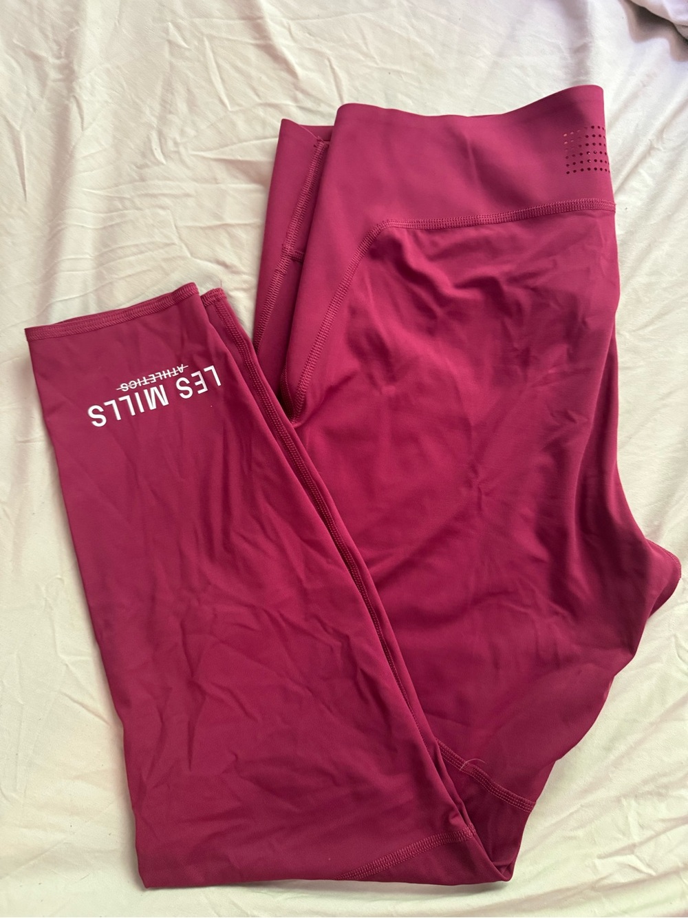 Reebok Burgundy Athletic Leggings - Picture 2 of 3